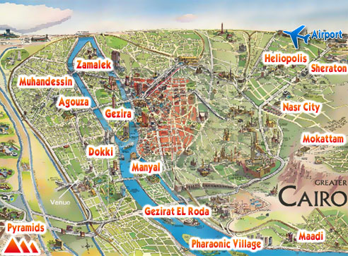 touristic map of cairo